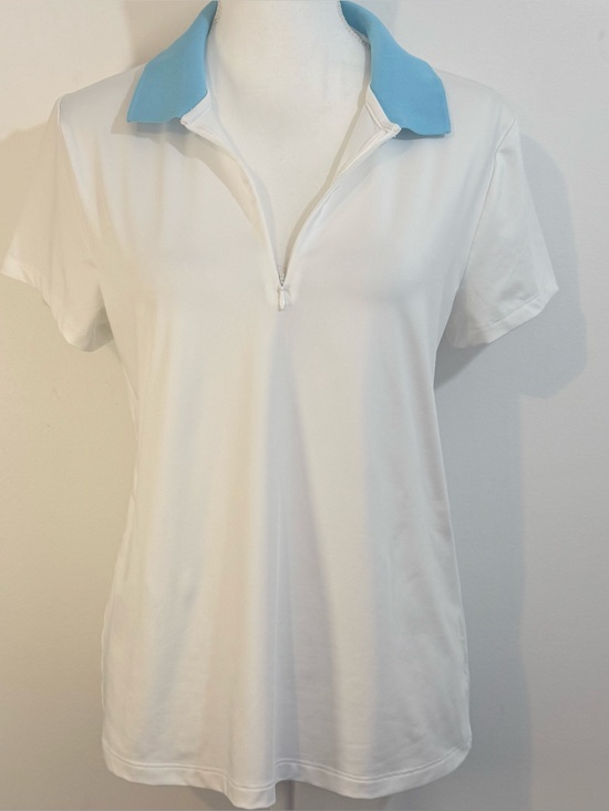 Tommy Bahama Tops - Tommy Bahama Golf Women’s White Blue Performance Polo Shirt Size Large